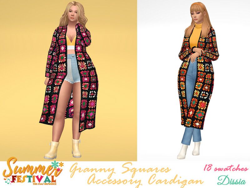 Granny Squares Accessory Cardigan By Dissia 1 Granny Squares Accessory Cardigan By Dissia Sims 4 CC