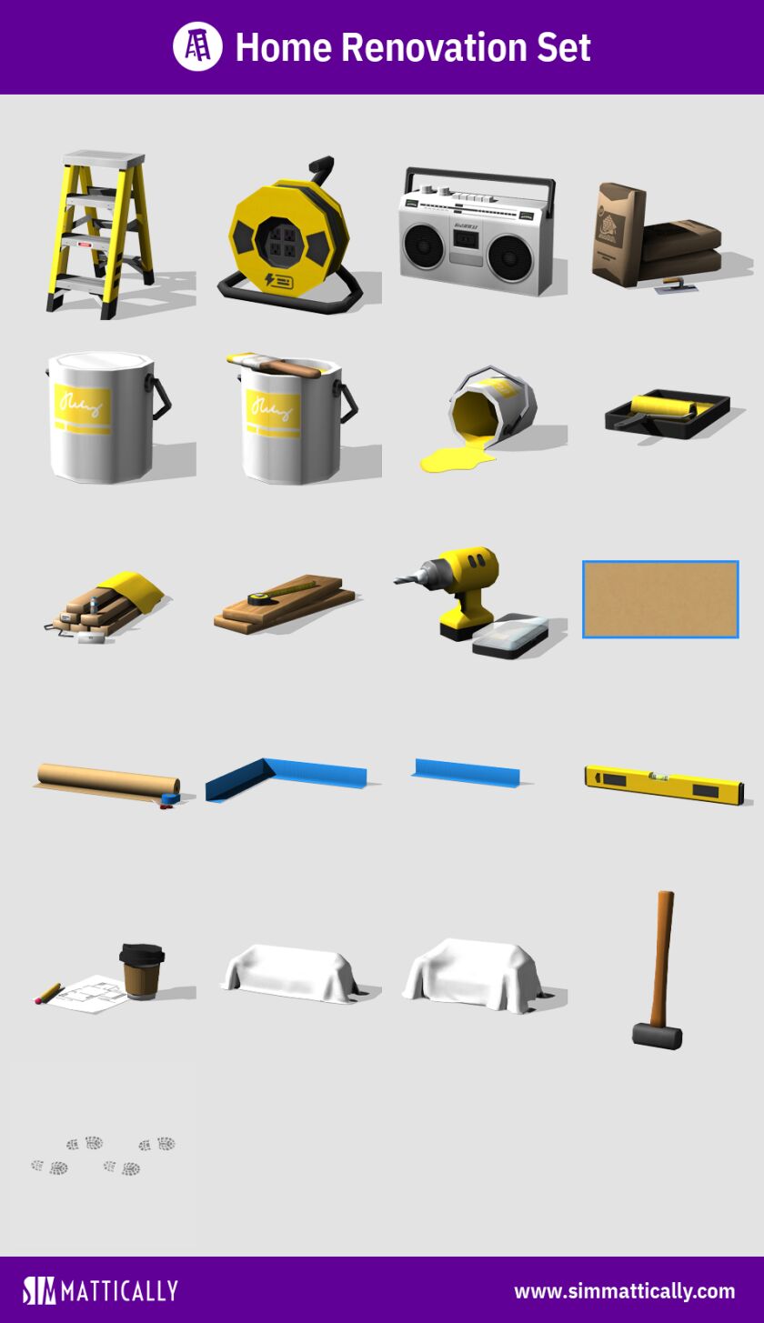 Home Renovation SET 2 sims 4 cc home renovation set 3