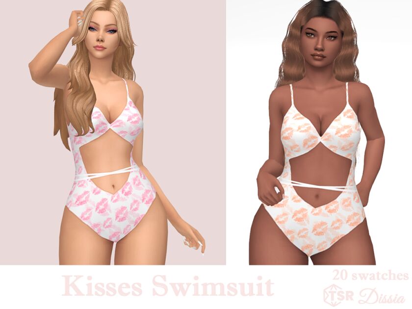 Kisses Swimsuit 1 Kisses Swimsuit Sims 4 CC