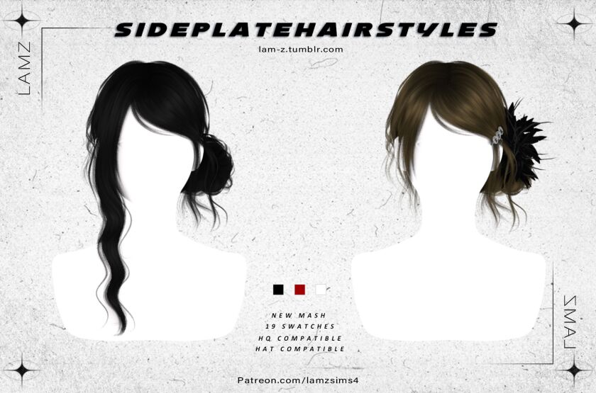 LamzSideplatehairstyles 2 sims 4 cc lamzsideplatehairstyles 2