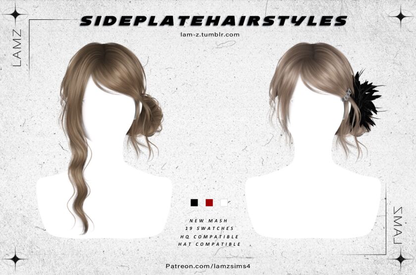 LamzSideplatehairstyles 3 sims 4 cc lamzsideplatehairstyles 3