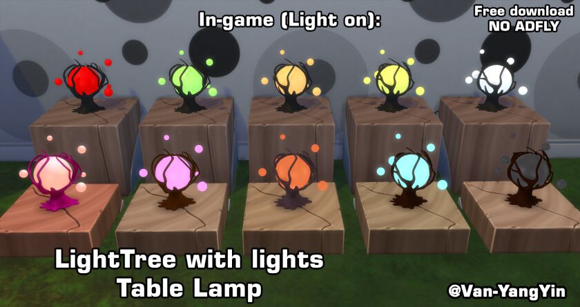 Lighttree Table Lamp (2 Versions) + Spell Paper 3 sims 4 cc lighttree table lamp 2 versions 3