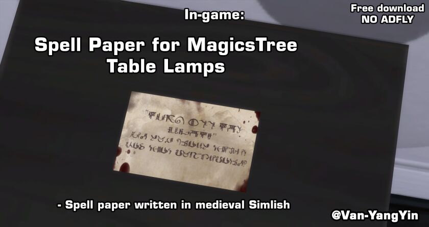 Lighttree Table Lamp (2 Versions) + Spell Paper 2 sims 4 cc lighttree table lamp 2 versions 4