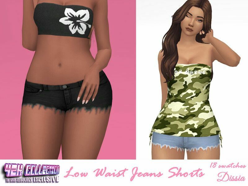 LOW Waist Jeans Shorts By Dissia 1 LOW Waist Jeans Shorts By Dissia Sims 4 CC