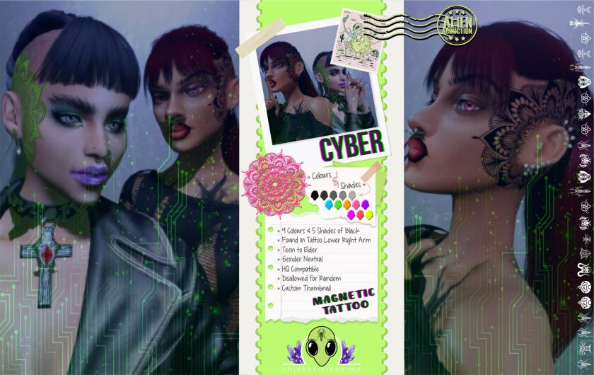 Magnetic Tattoo 👽 1 Magnetic Tattoo 👽 Sims 4 CC
