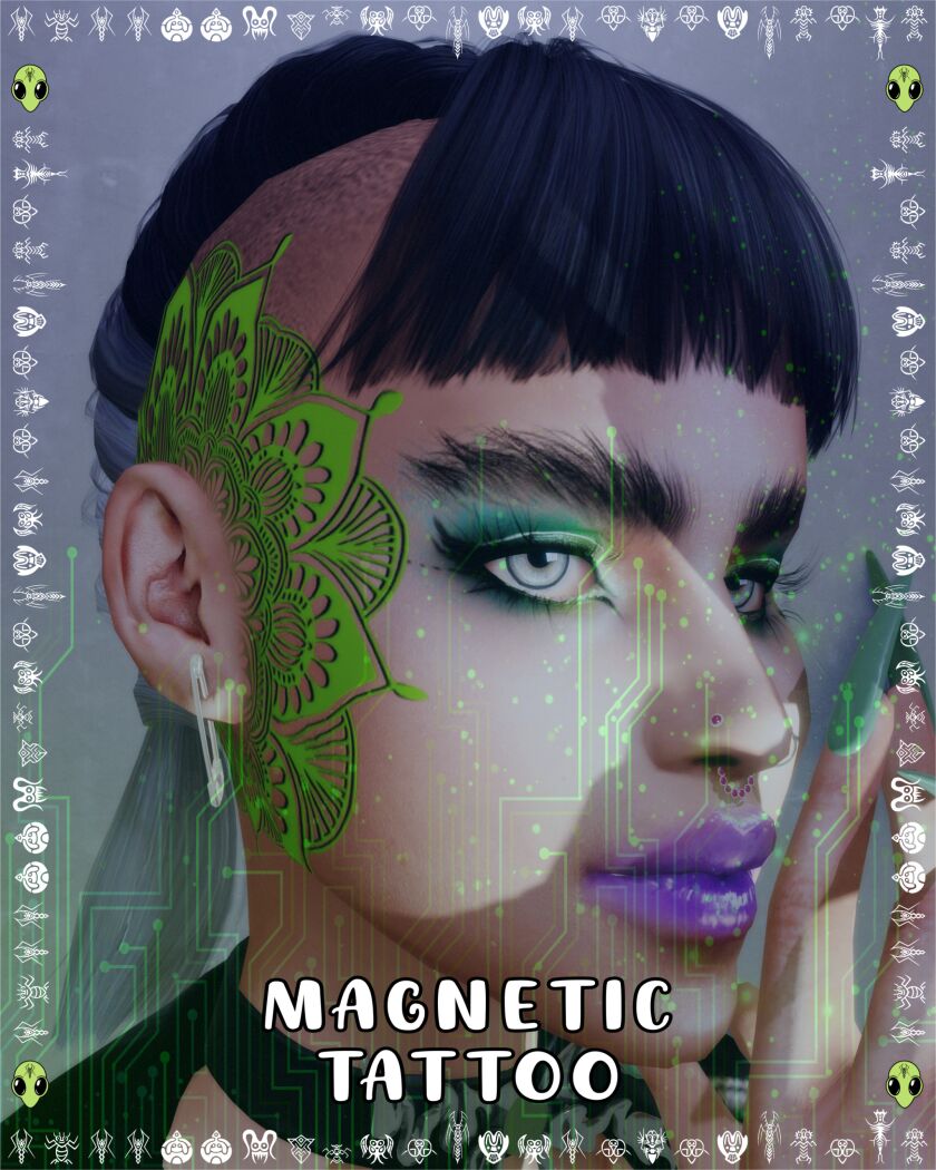Magnetic Tattoo 👽 2 sims 4 cc magnetic tattoo 2