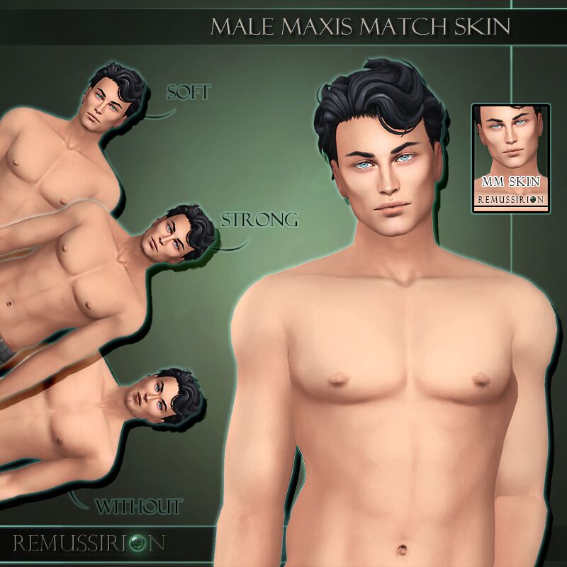 Male Skin 13 - Maxis Match Overlay (TS4) 1 Male Skin 13 – Maxis Match Overlay (TS4) Sims 4 CC