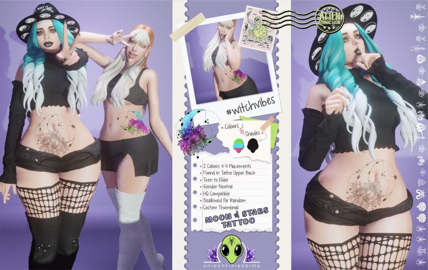 Moon & Stars Tattoo 🌙 1 Moon & Stars Tattoo 🌙 Sims 4 CC