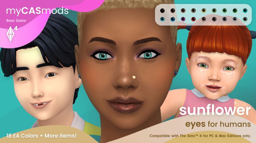 Mycasmods - Sunflower Eyes For Humans 1 Mycasmods – Sunflower Eyes For Humans Sims 4 CC