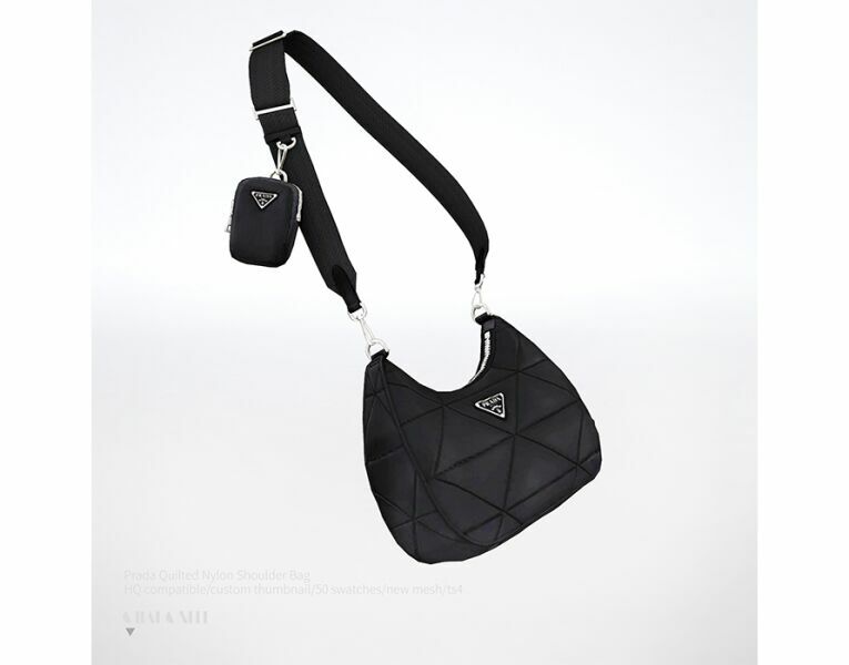 Prada Quilted Nylon Shoulder BAG By Charonlee 1 Prada Quilted Nylon Shoulder BAG By Charonlee Sims 4 CC