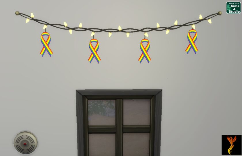 Pride Ribbon String Lights 1 Pride Ribbon String Lights Sims 4 CC
