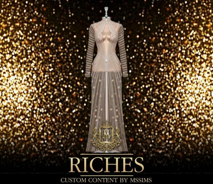 Riches Gown 1 Riches Gown Sims 4 CC