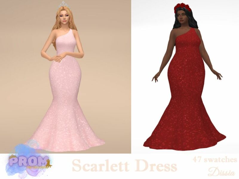 Scarlett Dress 1 Scarlett Dress Sims 4 CC