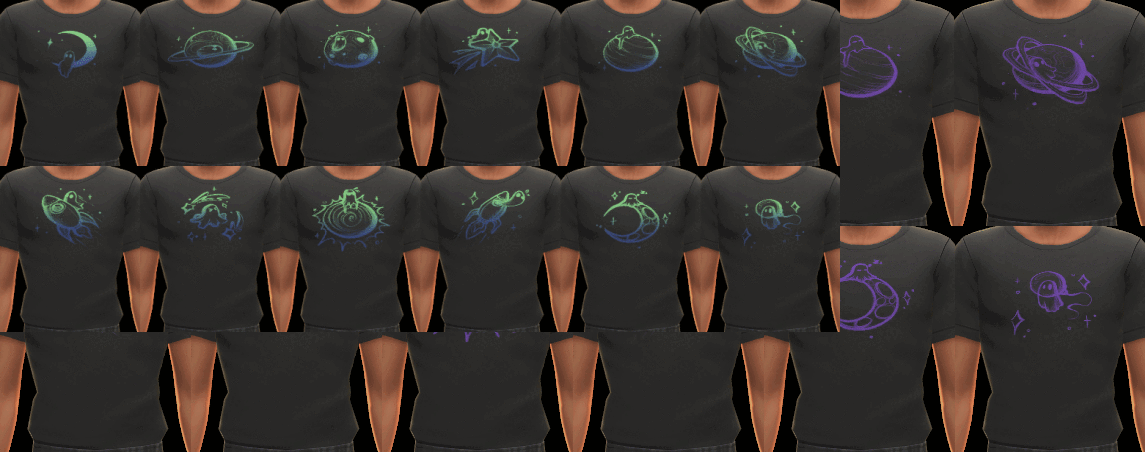 Space Ghostie TEE Overlay 👻🌌 2 sims 4 cc space ghostie tee overlay 2