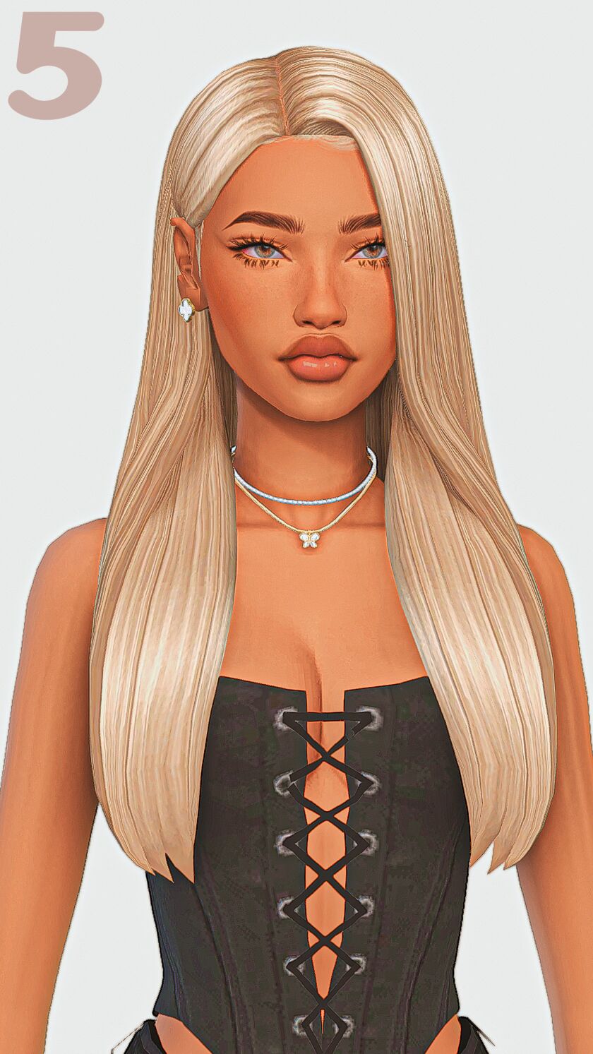 ☪︎ Straight Hair Maxis Match Edition Part 3 ☪︎ 12 sims 4 cc straight hair maxis match edition part 3 5