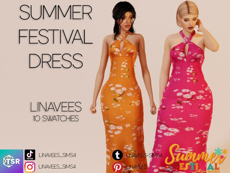 Summer Festival – Adalyn (Dress) By Linavees 1 Summer Festival – Adalyn (Dress) By Linavees Sims 4 CC