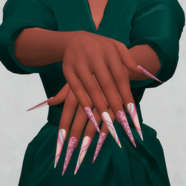 Summer Nails SET N082 2 sims 4 cc summer nails set n082 6