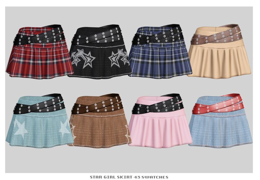 Susie top/ Star girl skirt 3 sims 4 cc susie top star girl skirt mesh and textures by 4