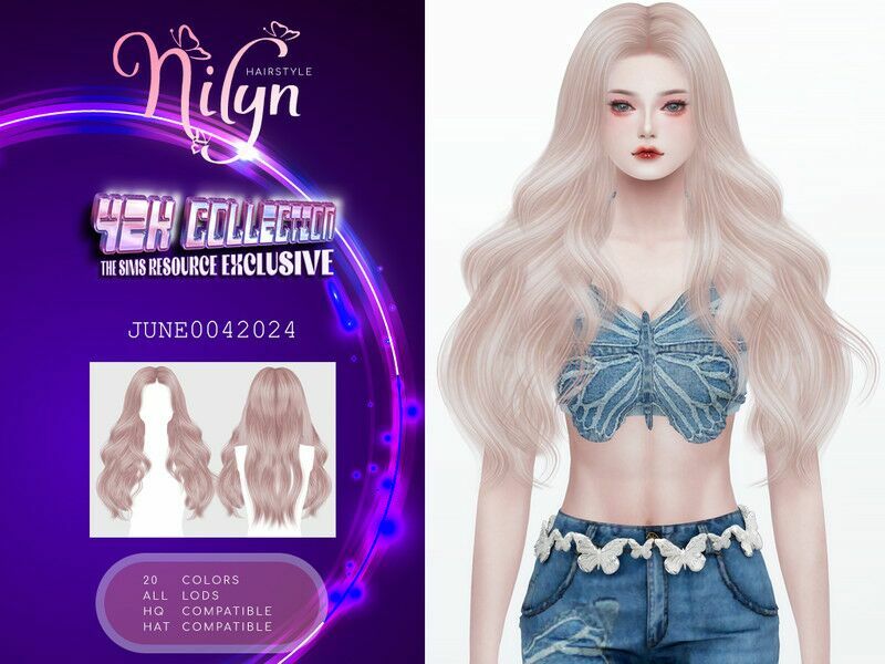 Y2K June0042024 Hair By Nilyn 1 Y2K June0042024 Hair By Nilyn Sims 4 CC
