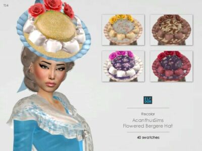 Acanthussims Flowered Bergere HAT RC Sims 4 CC