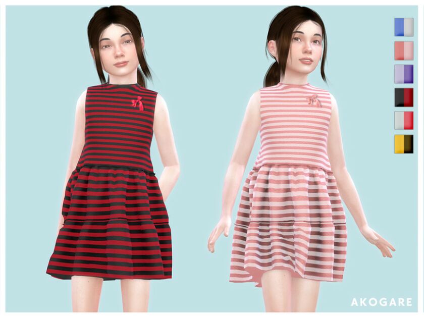 Akogare Dress NO.32 By _Akogare_ 1 Akogare Dress NO.32 By _Akogare_ Sims 4 CC