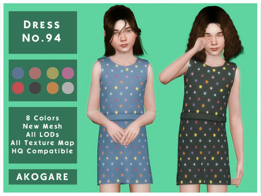 Akogare Dress NO.94 By _Akogare_ Sims 4 CC