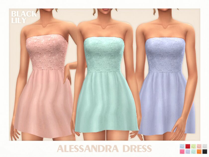 Alessandra Dress 1 Alessandra Dress Sims 4 CC