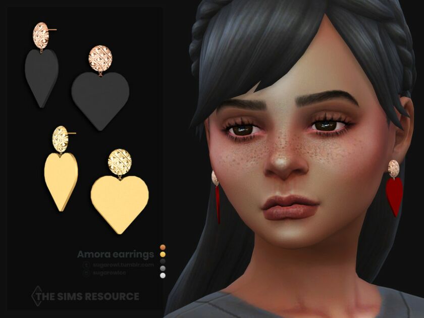 Amora Earrings For Kids 1 Amora Earrings For Kids Sims 4 CC