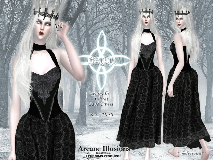 Arcane Illusions – Nyva – Long Dress By Helsoseira 1 Arcane Illusions – Nyva – Long Dress By Helsoseira Sims 4 CC