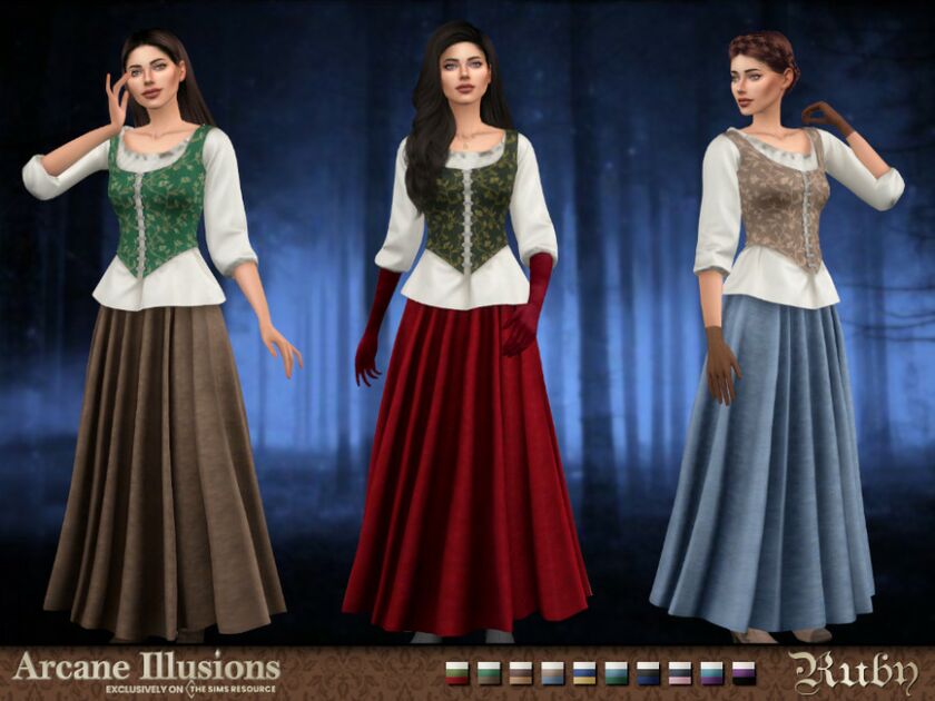 Arcane Illusions – Ruby Outfit By Sifix 1 Arcane Illusions – Ruby Outfit By Sifix Sims 4 CC