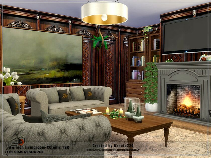 Awinion Livingroom-Cc Only TSR By Danuta720 3 sims 4 cc awinion livingroom cc only tsr by danuta720 4