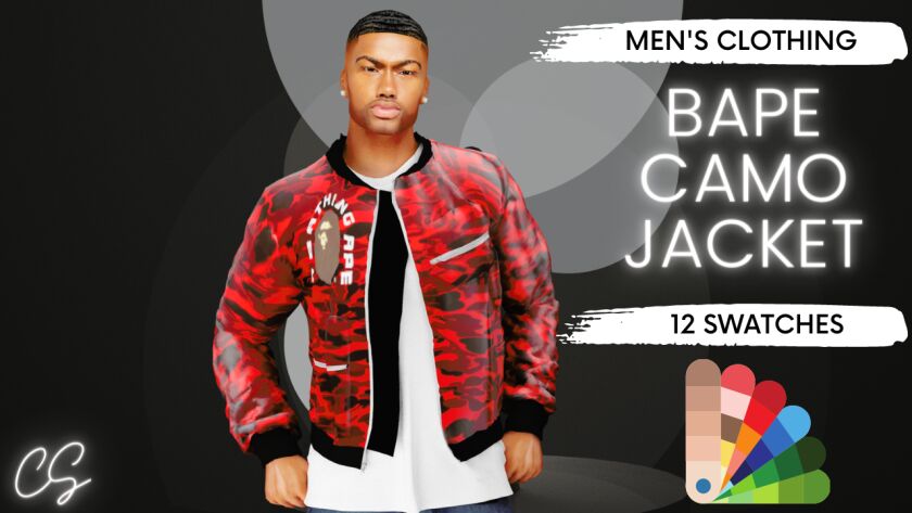 Bape Camo Jacket 🔴 1 Bape Camo Jacket 🔴 Sims 4 CC