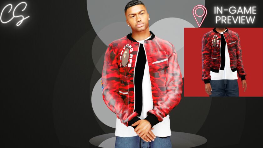 Bape Camo Jacket 🔴 3 sims 4 cc bape camo jacket 🔴 3
