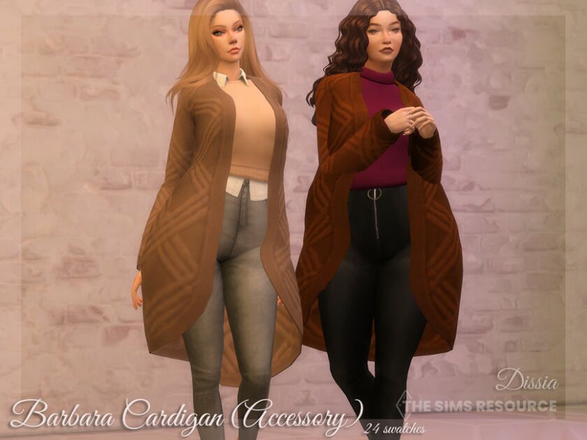 Barbara Cardigan (Accessory) By Dissia 1 Barbara Cardigan (Accessory) By Dissia Sims 4 CC