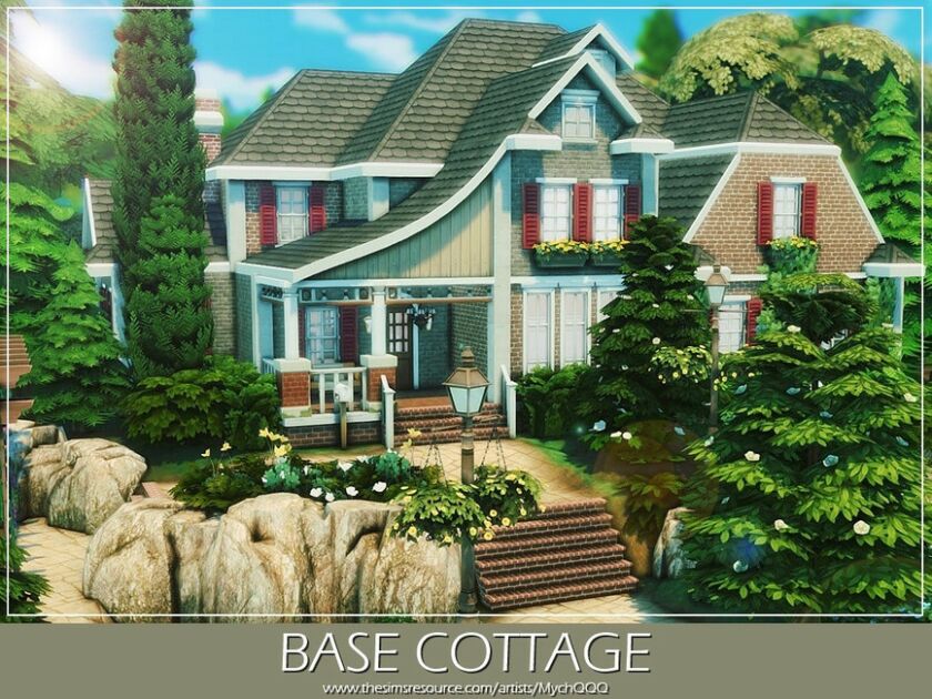 Base Cottage By Mychqqq 1 Base Cottage By Mychqqq Sims 4 CC