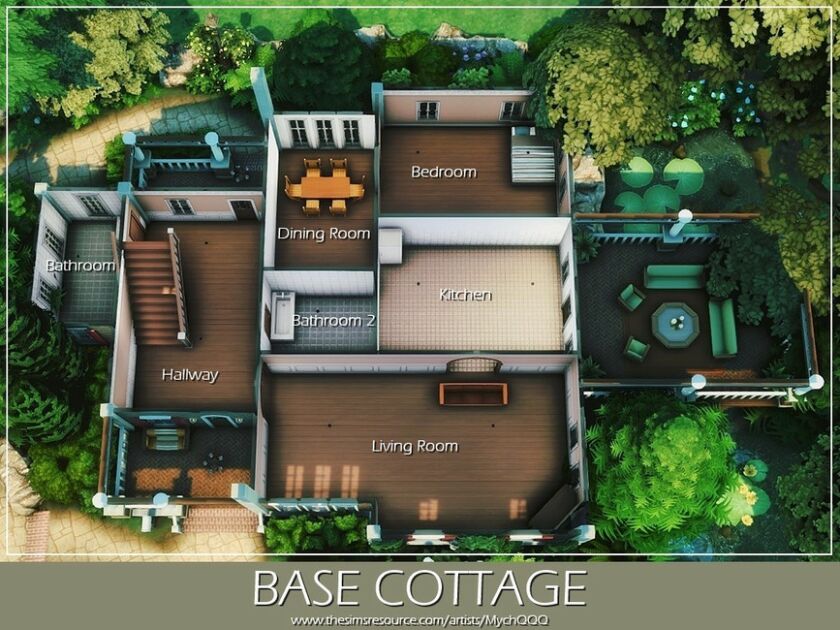 Base Cottage By Mychqqq 6 sims 4 cc base cottage by mychqqq 2