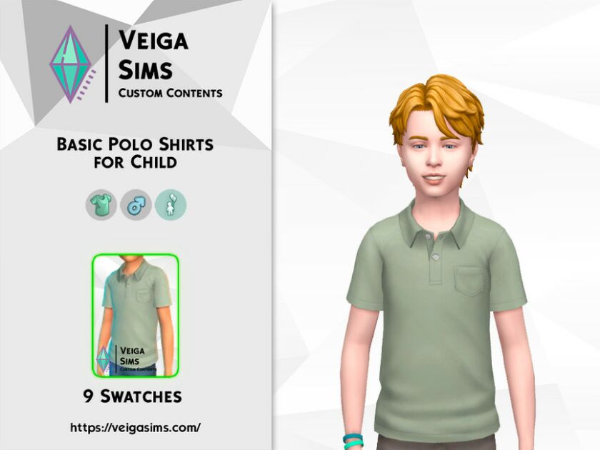 Basic Polo Shirts For Child 1 Basic Polo Shirts For Child Sims 4 CC