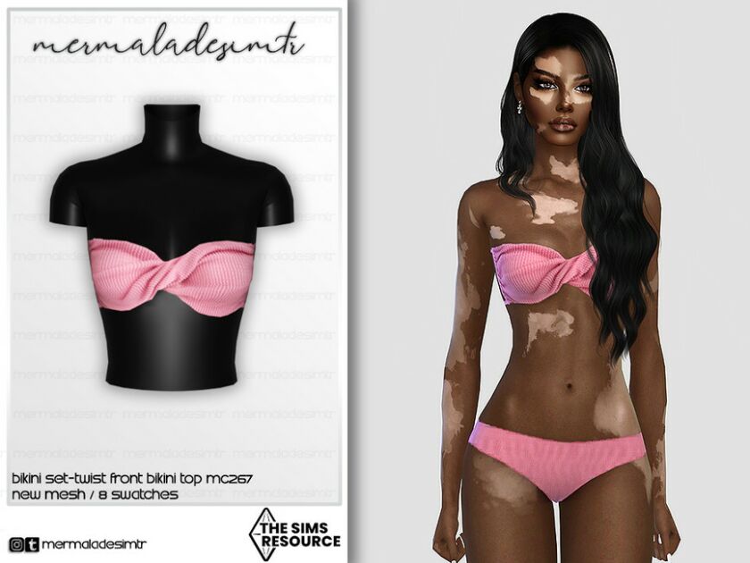 Bikini Set-Twist Front Bikini TOP MC267 By Mermaladesimtr 1 Bikini Set-Twist Front Bikini TOP MC267 By Mermaladesimtr Sims 4 CC