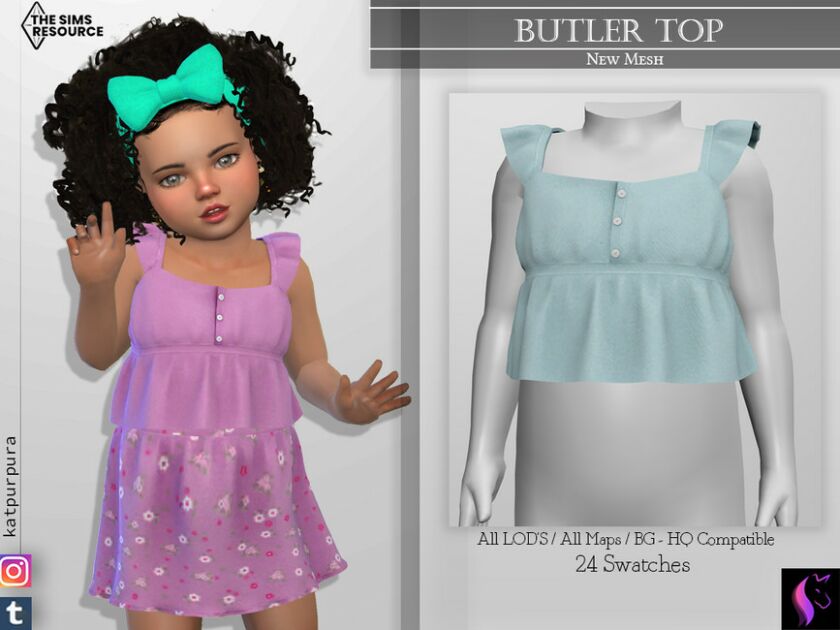 Butler TOP By Katpurpura 1 Butler TOP By Katpurpura Sims 4 CC