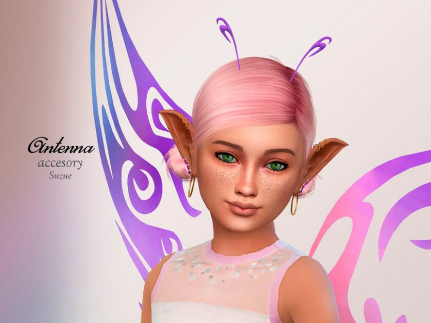 Butterfly Antenna Headdress Child By Suzue 1 Butterfly Antenna Headdress Child By Suzue Sims 4 CC