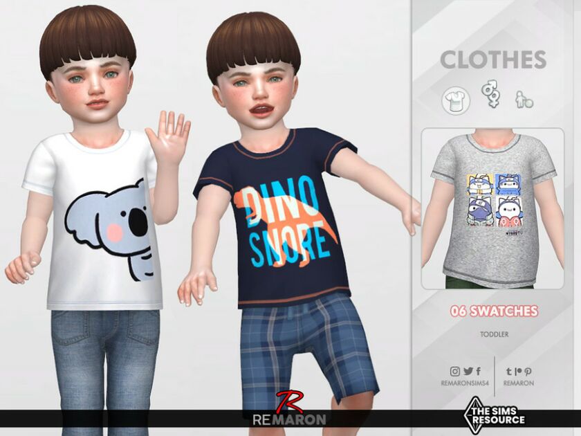 Cartoon’S Shirt 01 For Toddler By Remaron 1 Cartoon’S Shirt 01 For Toddler By Remaron Sims 4 CC