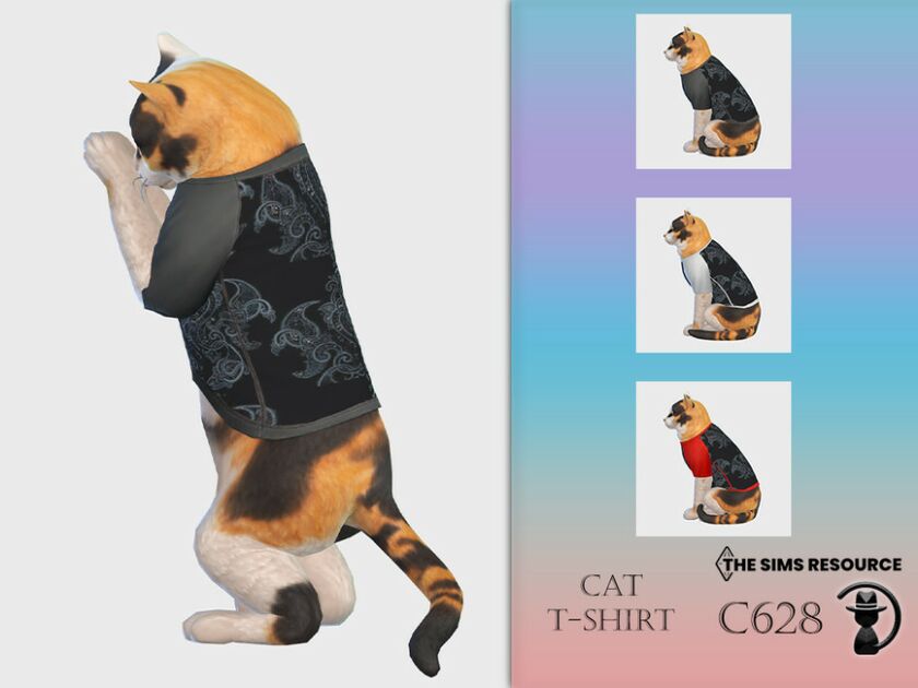 CAT T-Shirt C628 By Turksimmer 1 CAT T-Shirt C628 By Turksimmer Sims 4 CC