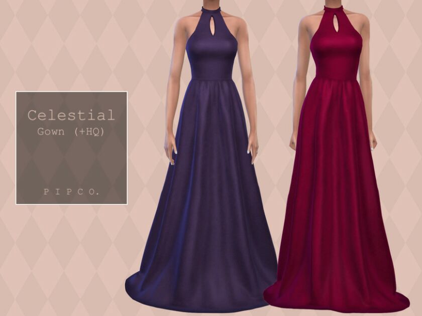 Celestial Gown (Sleeveless). By Pipco 1 Celestial Gown (Sleeveless). By Pipco Sims 4 CC