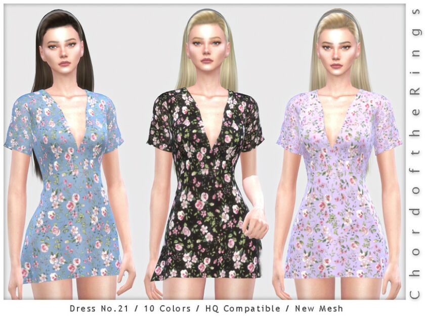 Chordoftherings Dress NO.21 By Chordoftherings 1 Chordoftherings Dress NO.21 By Chordoftherings Sims 4 CC