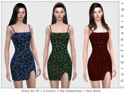 Chordoftherings Dress NO.35 By Chordoftherings Sims 4 CC