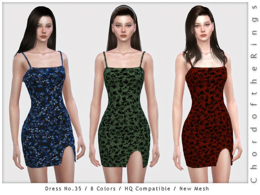 Chordoftherings Dress NO.35 By Chordoftherings 1 Chordoftherings Dress NO.35 By Chordoftherings Sims 4 CC