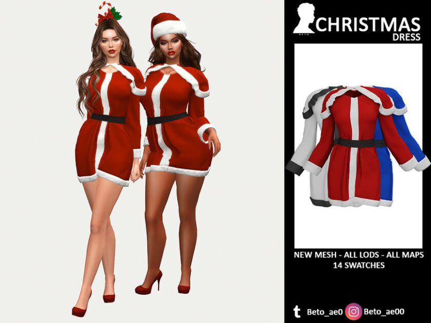 Christmas (Dress) 1 Christmas (Dress) Sims 4 CC
