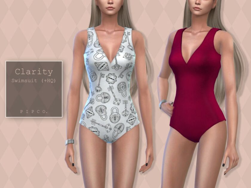 Clarity Swimsuit. By Pipco 1 Clarity Swimsuit. By Pipco Sims 4 CC
