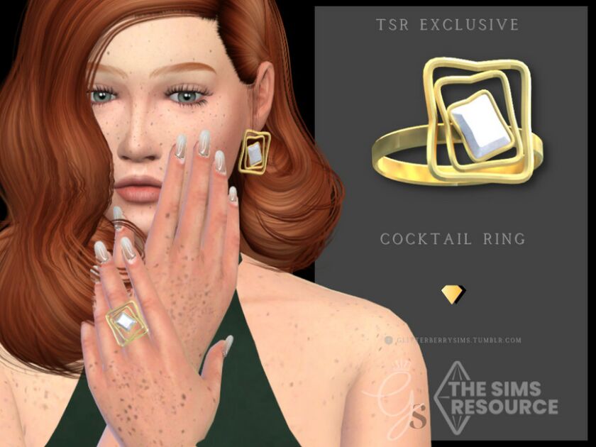 Cocktail Ring By Glitterberryfly Sims 4 CC