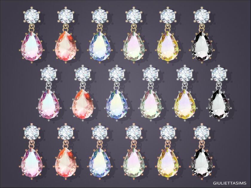 Colette Crystal Earrings By Feyona 2 sims 4 cc colette crystal earrings by feyona 2